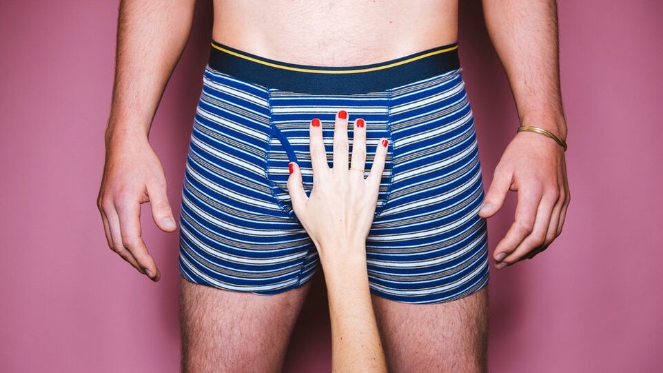 Hand on the penis
